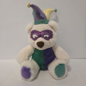 Carnival Mardi Gras Jester Plush Teddy Bear From Aurora 12" Soft Bear